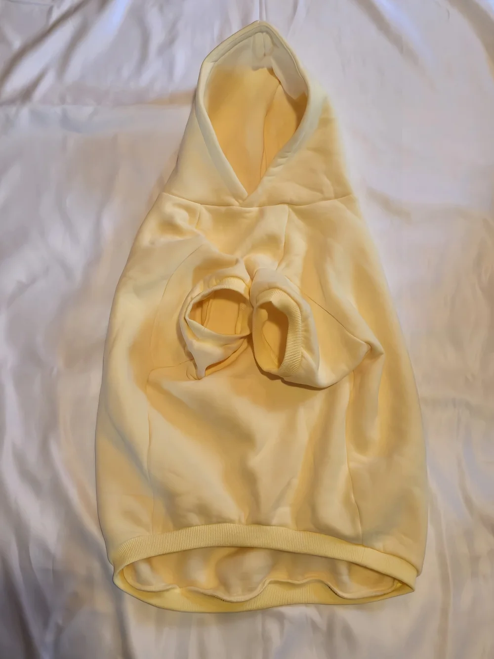 Minimalist Paw Soft Yellow Dog Hoodie - Cozy Pet Sweatshirt